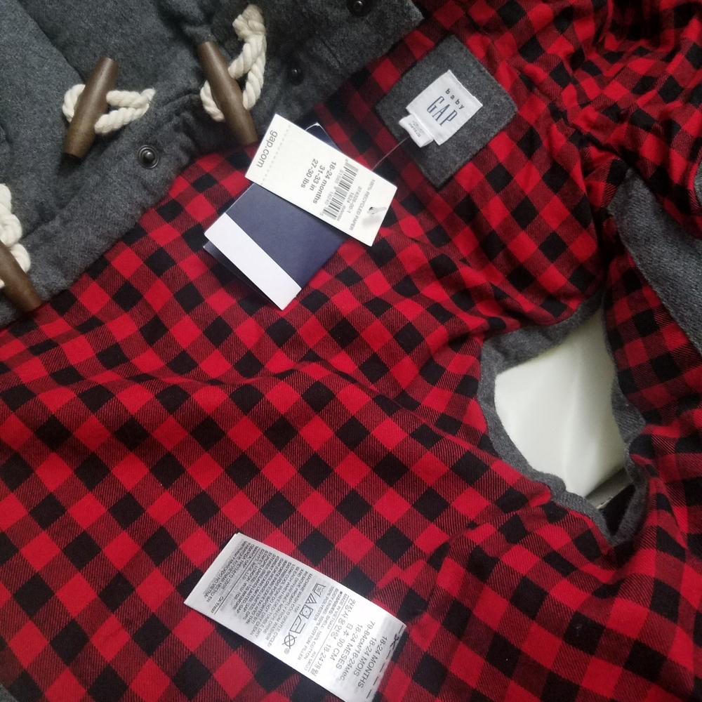 Fall/winter red plaid Toddler vest - Picture 3 of 4